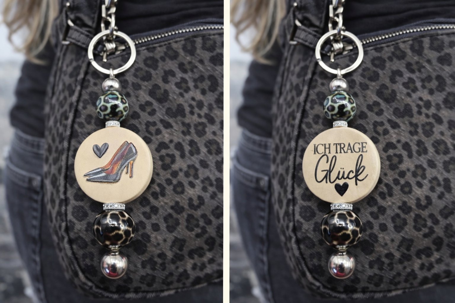 Shopping Taschenanhänger mit Motiv und passenden Texten