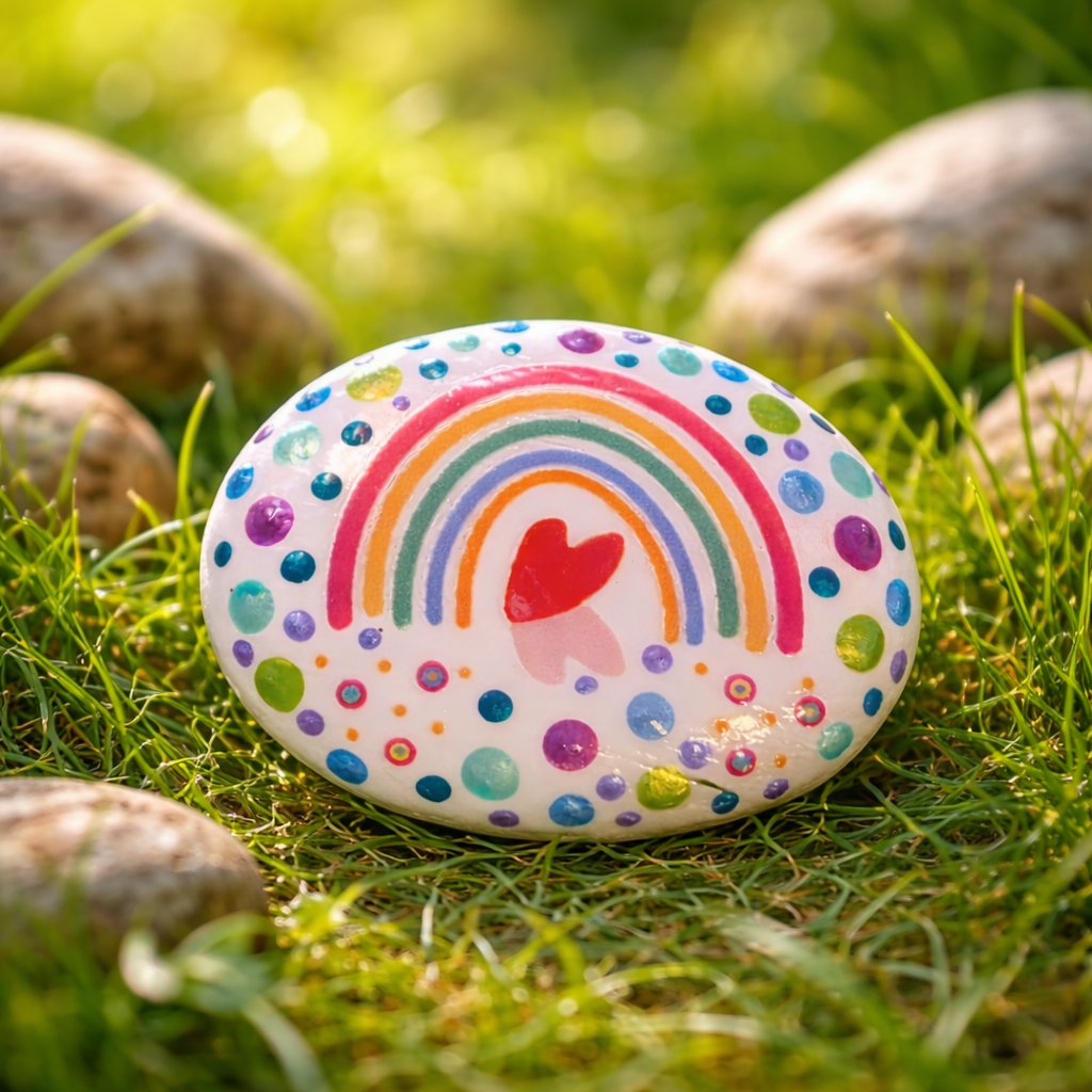 Regenbogen Steine und Armbänder