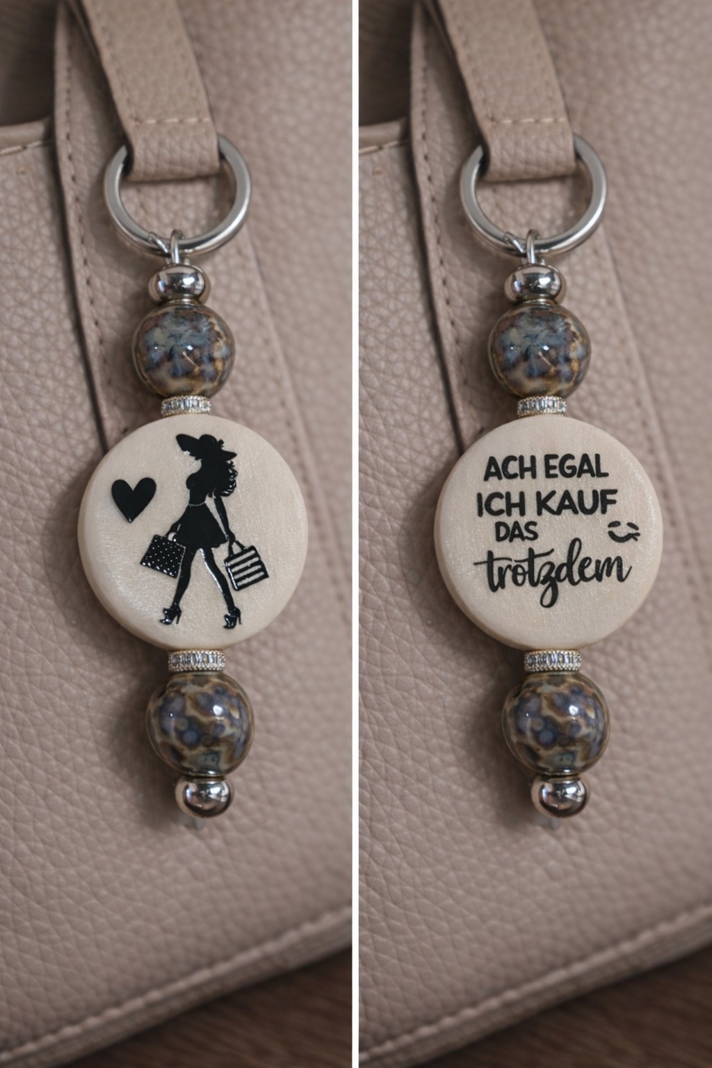 Shopping Taschenanhänger mit Motiv und passenden Texten